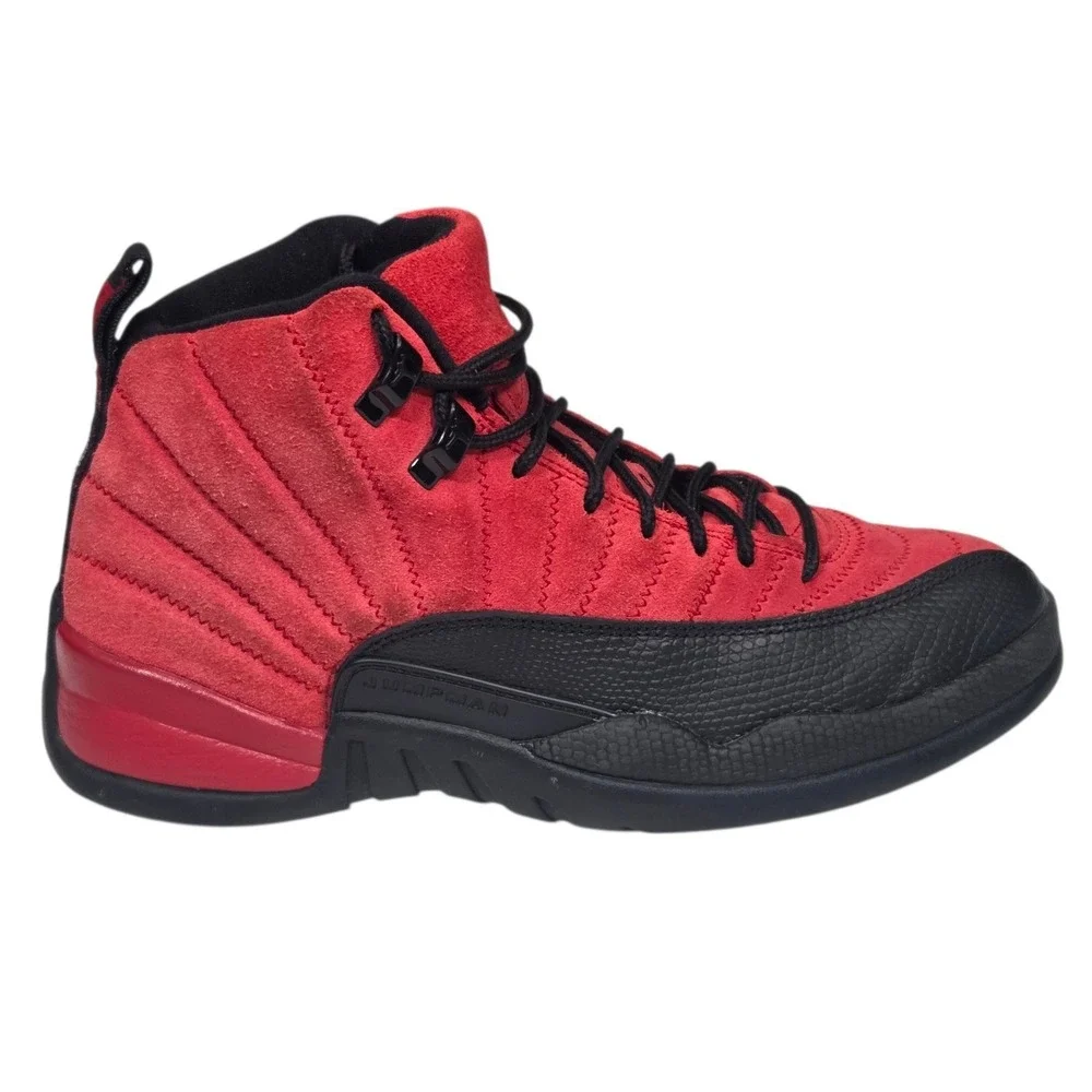Jordan 12 Retro 2020 Mens 7.5 Red Black‎ Excellent Reverse Flu Game CT8013-602